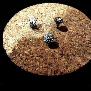 🖤Faux Diamond Lot of 3 Studs🖤